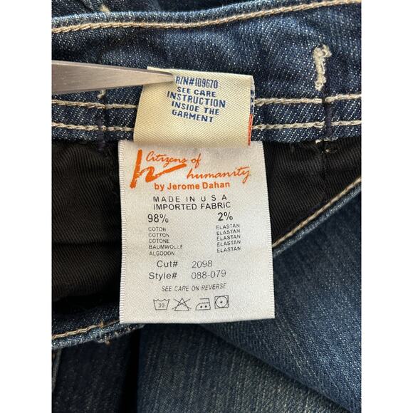 VTG Y2K Citizens of Humanity Low Rise Flare Jeans Size 28 Paloma Embroidered - Picture 9 of 12